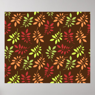 Farbenfrohe Herbstleaves in warmen Tonen-Poster Poster