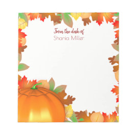 Farbenfrohe Herbstleaves Pumpkin - Name Notepad Notizblock