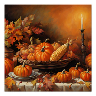 Farbenfrohe Herbstpumpen Poster