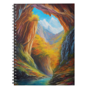 Farbenfrohe Herbstschlucht Notizblock