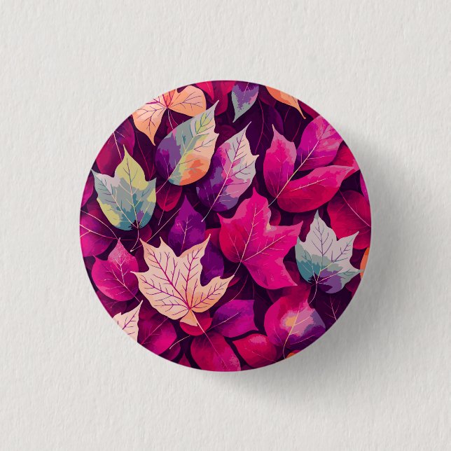 Farbenfrohe Herbstverlässt digitales Papier-68218 Button (Vorderseite)