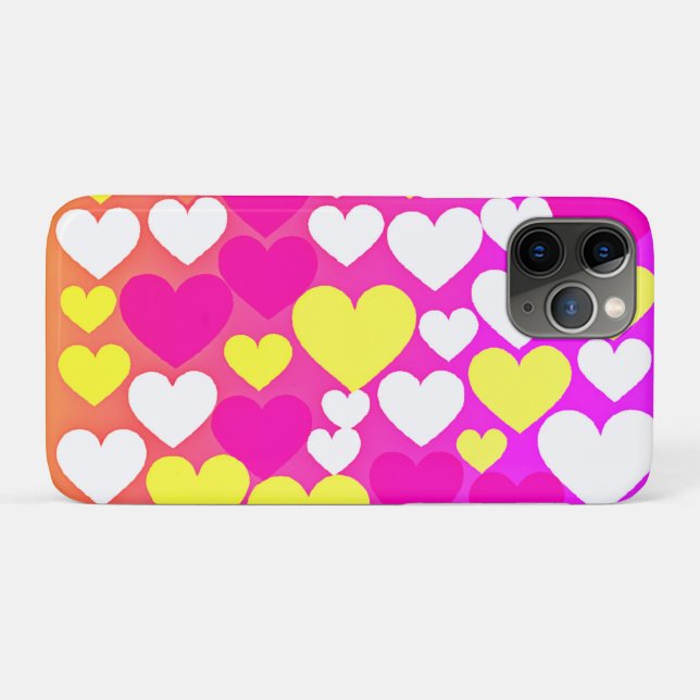 Farbenfrohe Herz-Liebe-Muster Case-Mate iPhone Hülle (Rückseite (Horizontal))