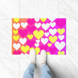 Farbenfrohe Herz-Liebe-Muster Fußmatte