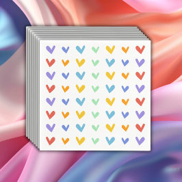 Farbenfrohe Herz trifft Retro Rainbow Baby Dusche Serviette