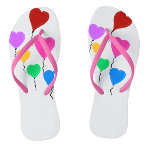 Farbenfrohe Herzblasen Flip Flops