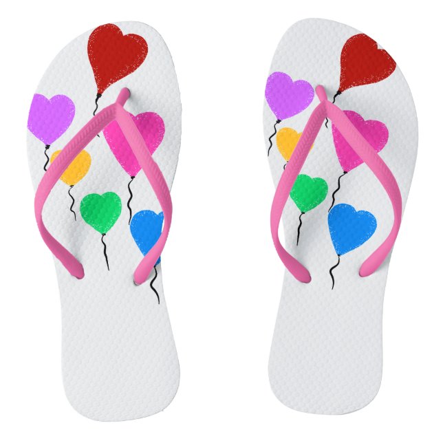 Farbenfrohe Herzblasen Flip Flops (Fußbett)