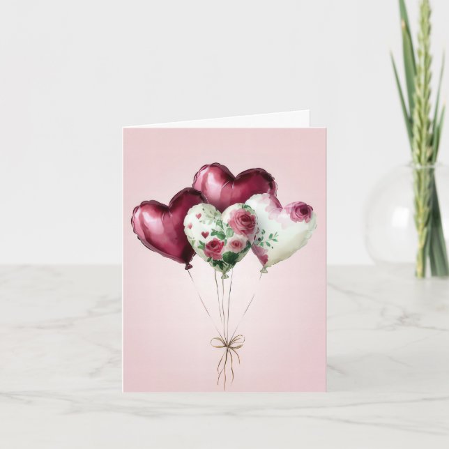 Farbenfrohe Herzblasen Valentins Gruß Karte (Vorderseite)