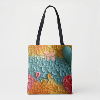 Farbenfrohe Herzdesign Tote Beutel mit Individuell Tasche