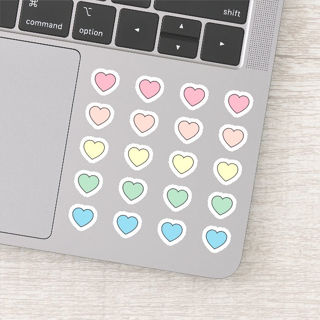 Farbenfrohe Herzen Pack Mini-Set-Blatt Die Schnitt Aufkleber (Detail)