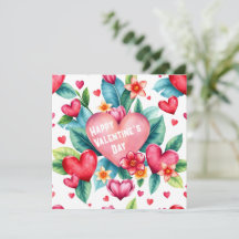 Farbenfrohe Herzen & tropische Blätter Valentinsta