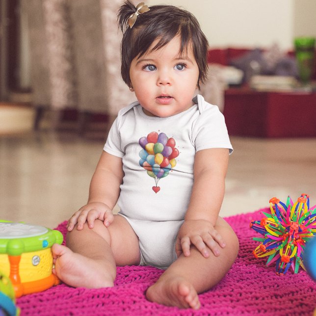 Farbenfrohe, herzenförmige Balloons Baby Strampler (Von Creator hochgeladen)