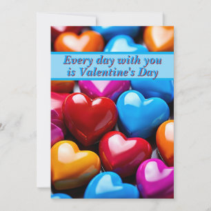 Farbenfrohe Herzform Candy Valentine Card Feiertagskarte