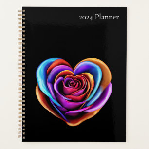 Farbenfrohe Herzform Rose- Planer