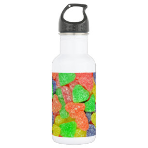 Farbenfrohe, herzförmige Süßigkeiten Edelstahlflasche