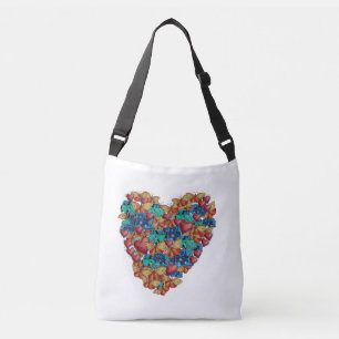 Farbenfrohe Herzkunsttasche, Valentine Tragetaschen Mit Langen Trägern