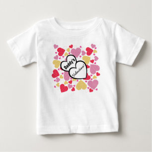 Farbenfrohe Herzmuster, Daddy's Valentine Baby T-shirt