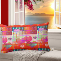 Farbenfrohe Herzmuster Muster Pillow