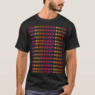 Farbenfrohe Herzmuster - Spaß und spielerisches De T-Shirt