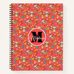Farbenfrohe Herzsterne Latte Muster Personalisiert Notizbuch