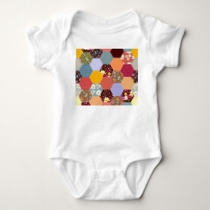 Farbenfrohe Hexagon-Blume, die Design verlassen Baby Strampler