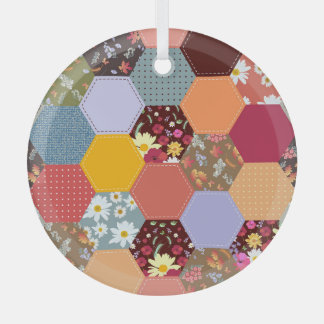 Farbenfrohe Hexagon-Blume, die Design verlassen Ornament Aus Glas