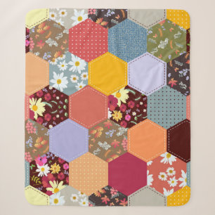 Farbenfrohe Hexagon-Blume, die Design verlassen Sherpadecke