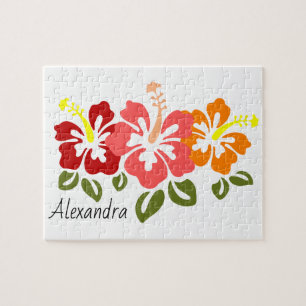 Farbenfrohe Hibiskus Trio Personalisiert