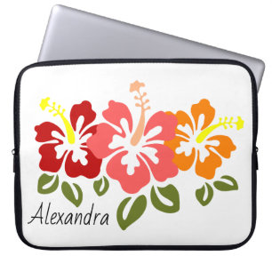 Farbenfrohe Hibiskus Trio Personalisiert Laptopschutzhülle