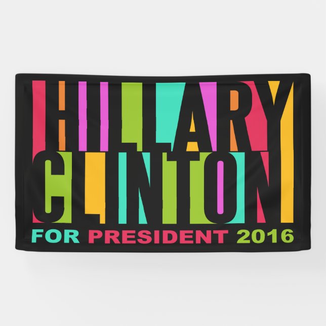 Farbenfrohe Hillary Clinton 2016-Banner Banner (Horizontal)