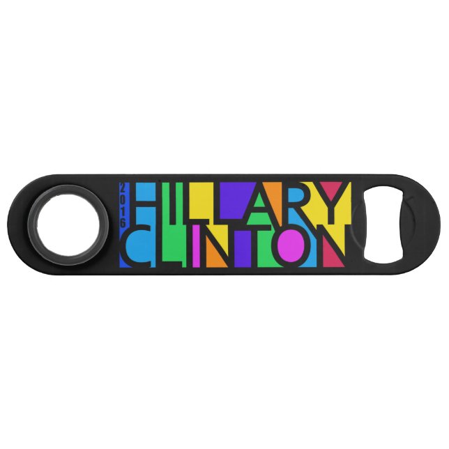 Farbenfrohe Hillary Clinton 2016 benutzerdefiniert Speed Flaschenöffner (Vorderseite (Horizontal))