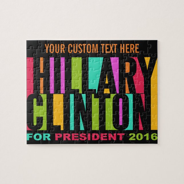 Farbenfrohe Hillary Clinton 2016-Puzzle (Horizontal)