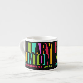 Farbenfrohe Hillary Clinton 2016 Tasse