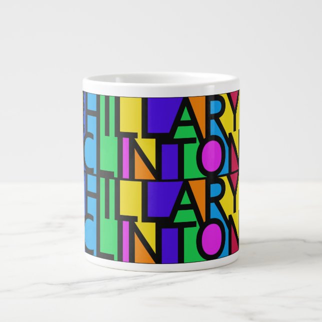 Farbenfrohe Hillary Clinton 2016 Tasse (Vorderseite)