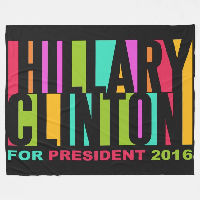 Farbenfrohe Hillary Clinton 2016 Vlies-Decken Fleecedecke (Vorderseite (Horizontal))
