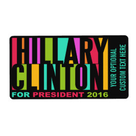 Farbenfrohe Hillary Clinton 2016-Zoll-Etiketten