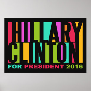 Farbenfrohe Hillary Clinton-Poster 2016 Poster