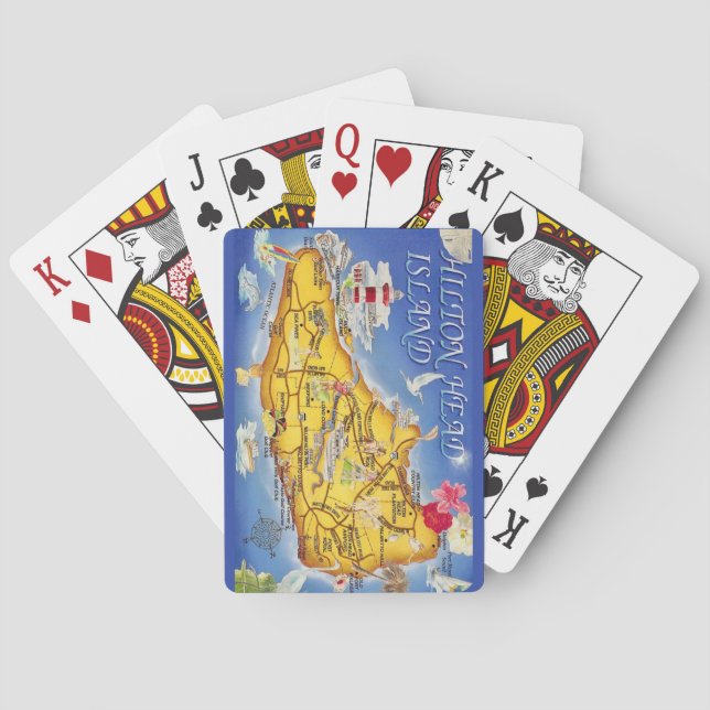Farbenfrohe Hilton Head SC Karte Spielkarten (Rückseite)