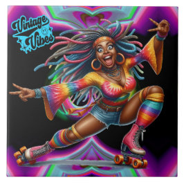 Farbenfrohe Hippie Chic Vintage Keramik Tile Fliese