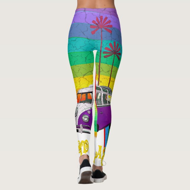 Farbenfrohe Hippie Surf-Leggings Leggings (Rückseite)