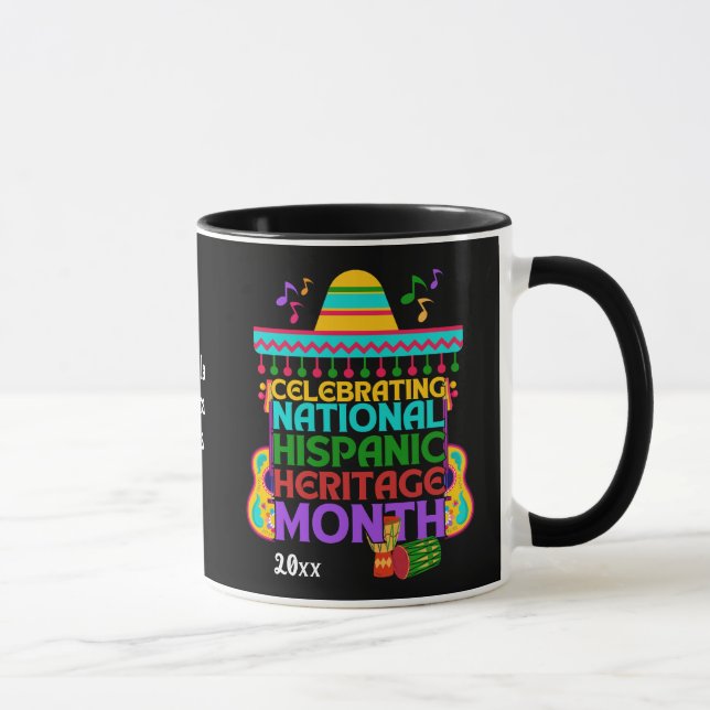 Farbenfrohe HISPANISCHE ERBE MONAT Tasse (Rechts)