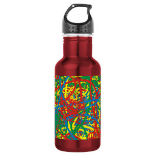 Farbenfrohe Hitzewallungen mehrfarbige Splash Rege Trinkflasche