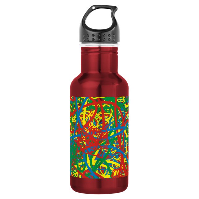 Farbenfrohe Hitzewallungen mehrfarbige Splash Rege Trinkflasche (Vorderseite)