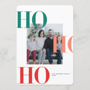 Farbenfrohe Ho Ho Ho Holiday Card Einladung