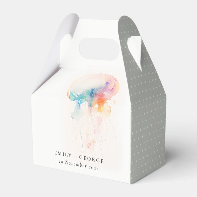 Farbenfrohe Hochzeit der Quallenvögel Geschenkschachtel (Vorderseite)