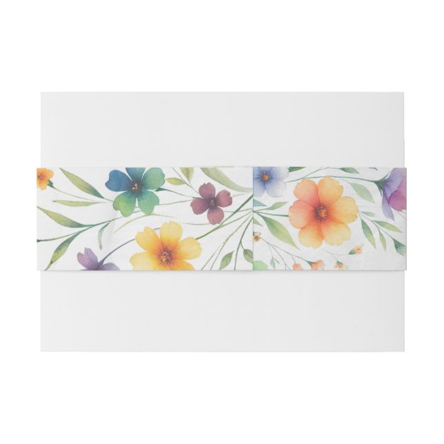 Farbenfrohe Hochzeit mit floralen Butterfly Einladungsbanderole (Rückseitenbeispiel)