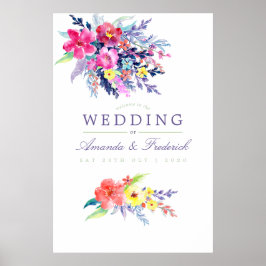 Farbenfrohe Hochzeit mit floralen Wasserfarben Beg Poster
