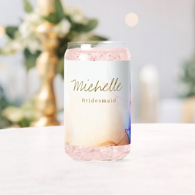Farbenfrohe Hochzeit mit Namen Bridesmaid Dosenglas (Insitu (Hochzeit))