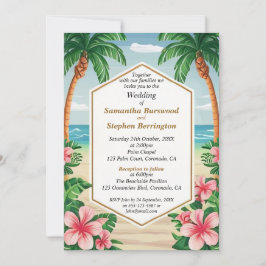 Farbenfrohe Hochzeitsempfehlung für tropisches Was Einladung