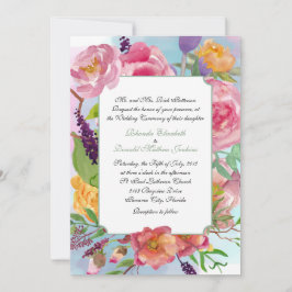 Farbenfrohe Hochzeitsfeier Einladung