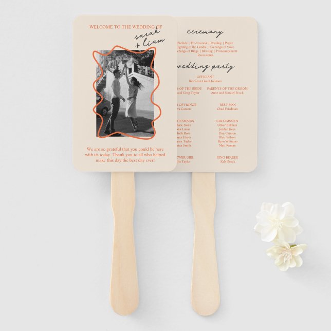 Farbenfrohe Hochzeitsfeier Handfan Fächer (Vorne und Hinten)